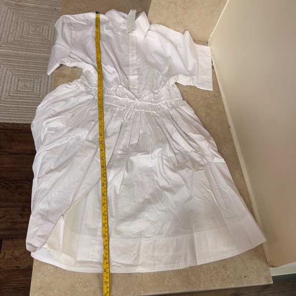 J Crew White Elena Mini Shirtdress Fitted Waist Cotton Women Size 10 Tall - Picture 9 of 13